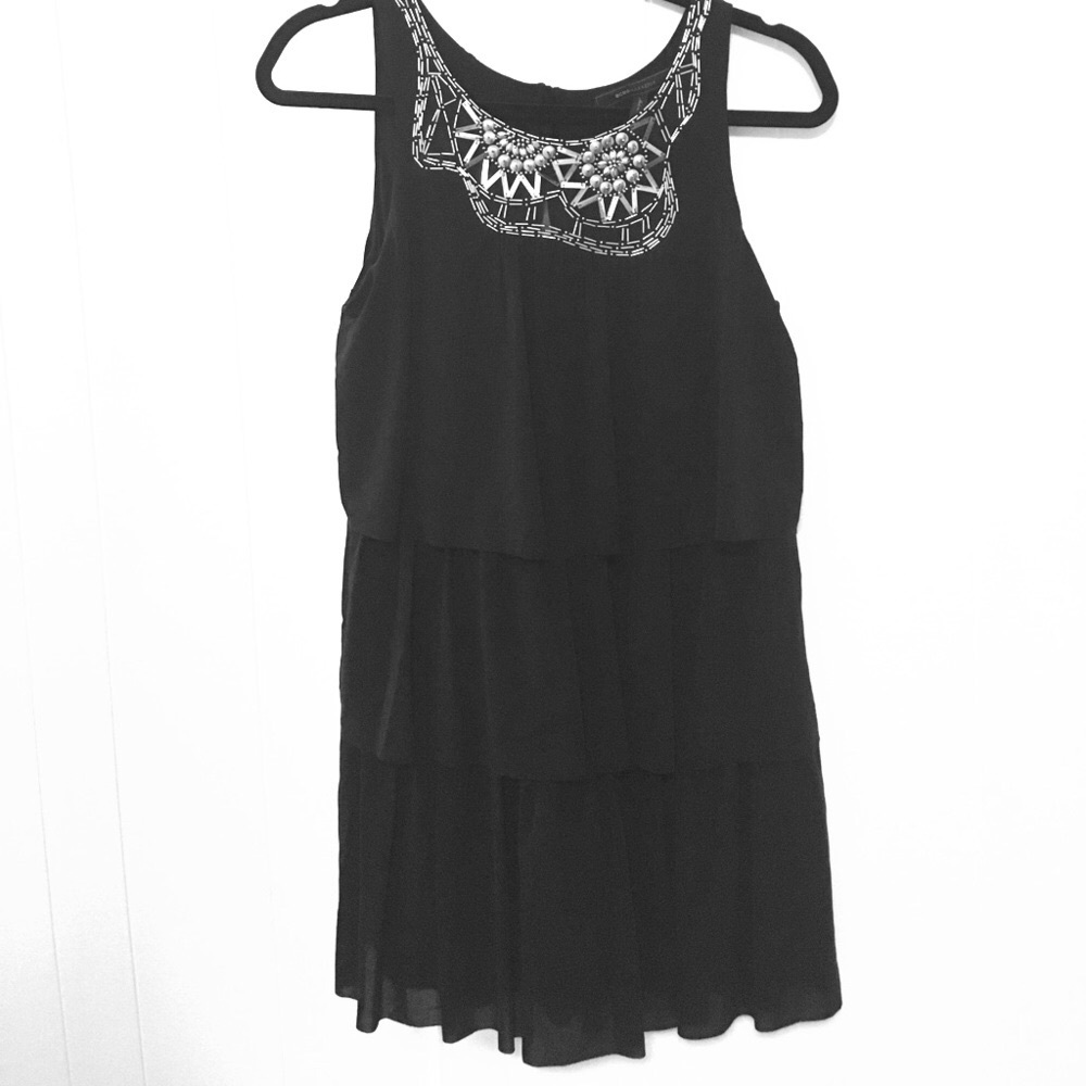BCBG MAXAZRIA blk stretch layer dress Small